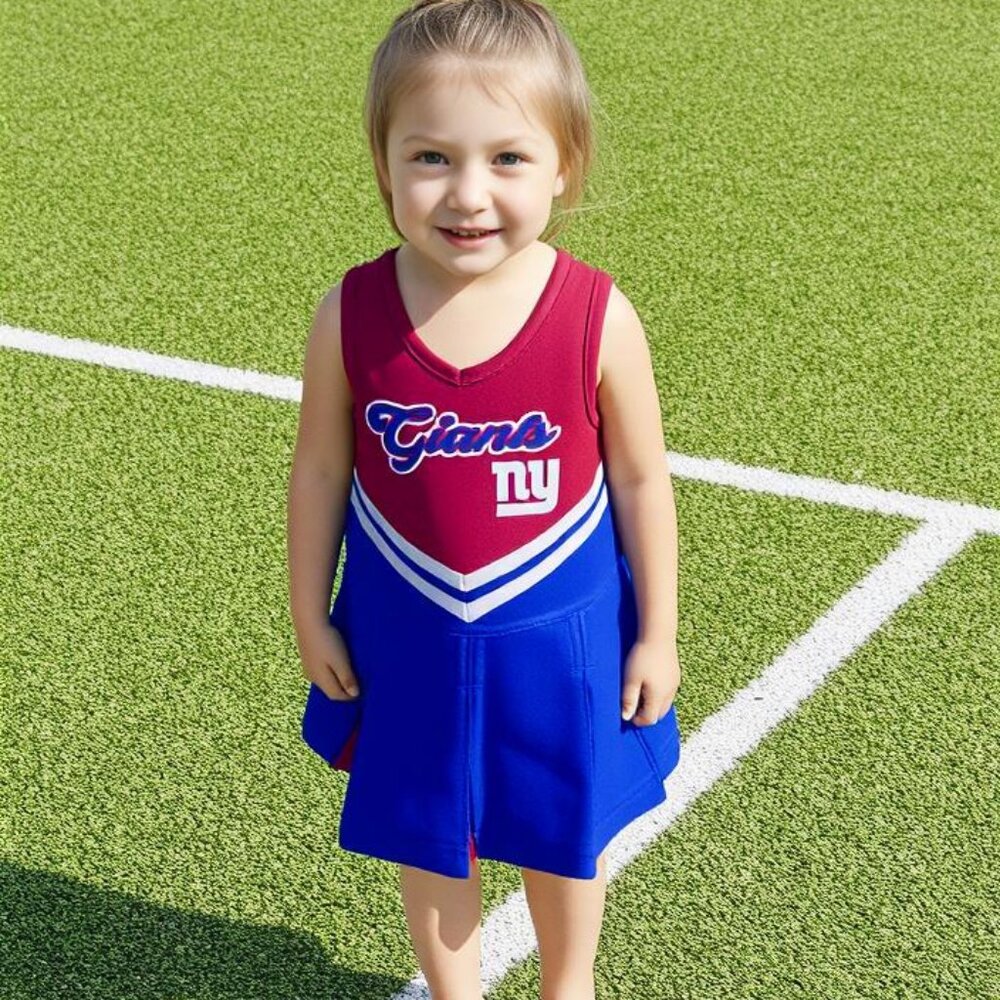 NFL New York Giants Cheerleading Outfit Size 12 Months Red/Blue/White Snap Back